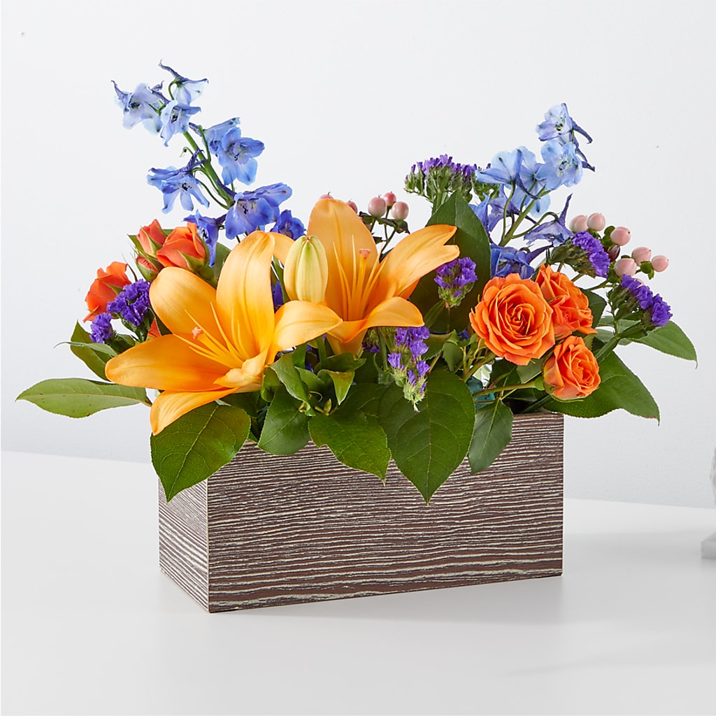 Radiant Citrus Box Bouquet – Still Blooming, Santa Fe TX