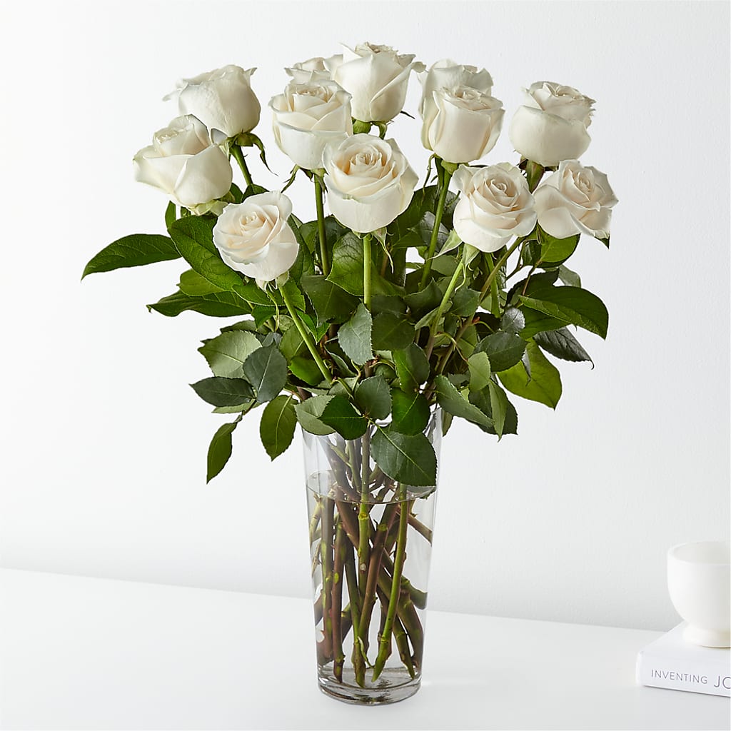 Long Stem White Rose Bouquet – Still Blooming, Santa Fe TX