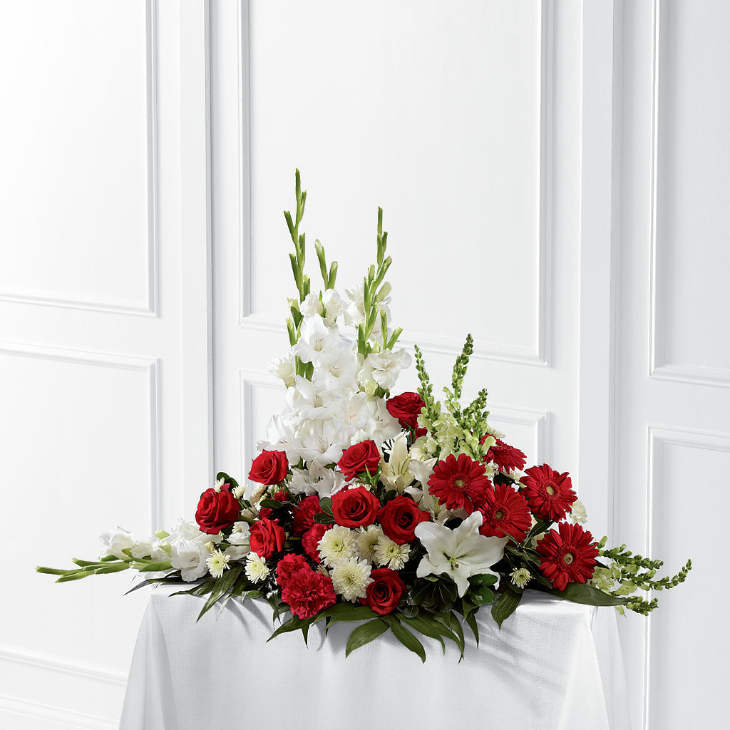 Crimson & White Arrangement – Still Blooming, Santa Fe TX