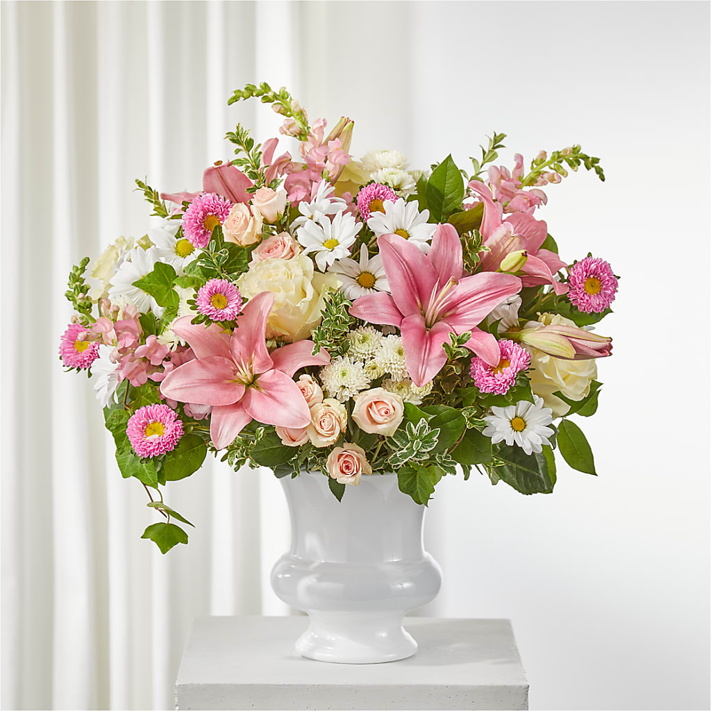 Empathetic Blooms Urn Arrangement – Still Blooming, Santa Fe TX