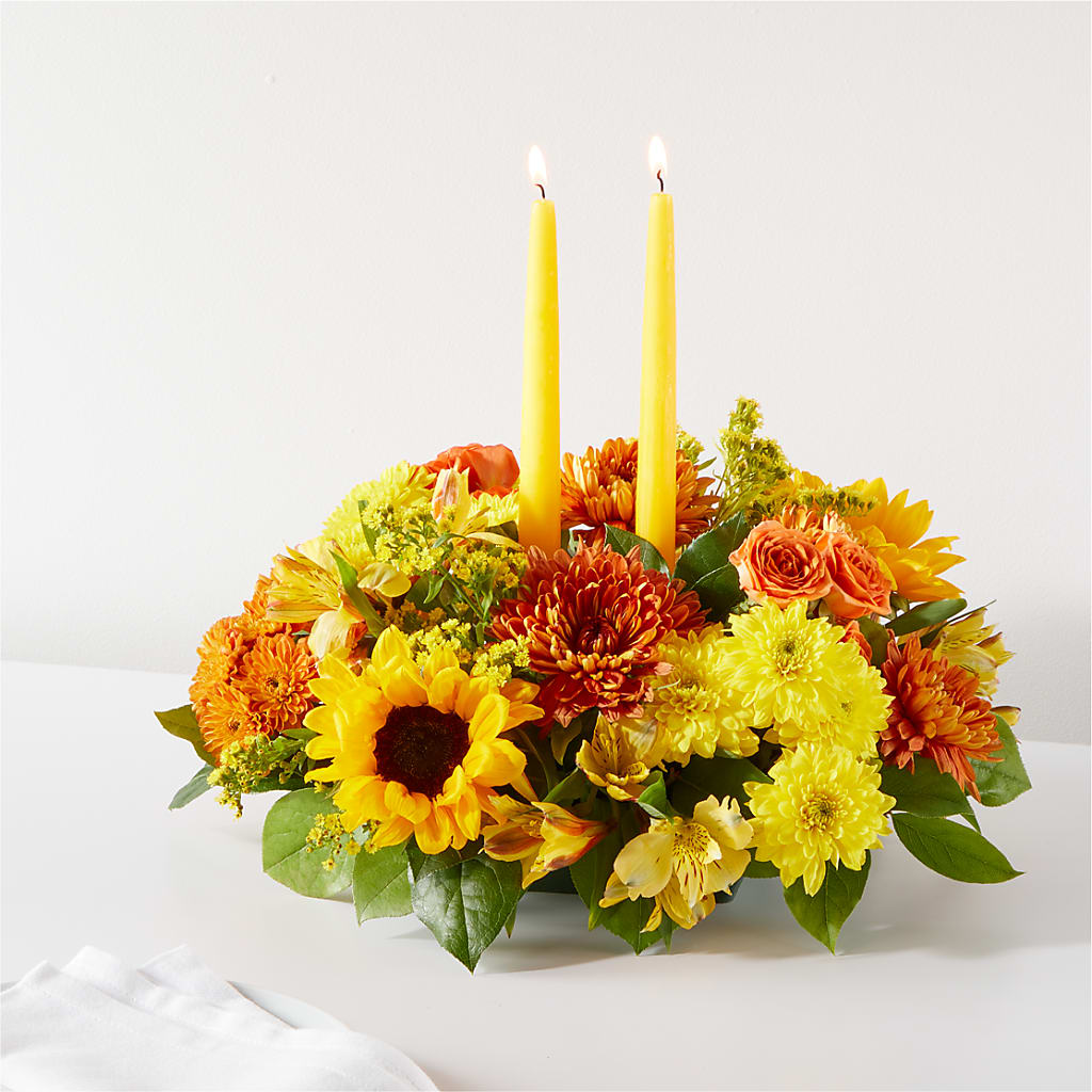 Autumn Harmony Centerpiece – Still Blooming, Santa Fe TX