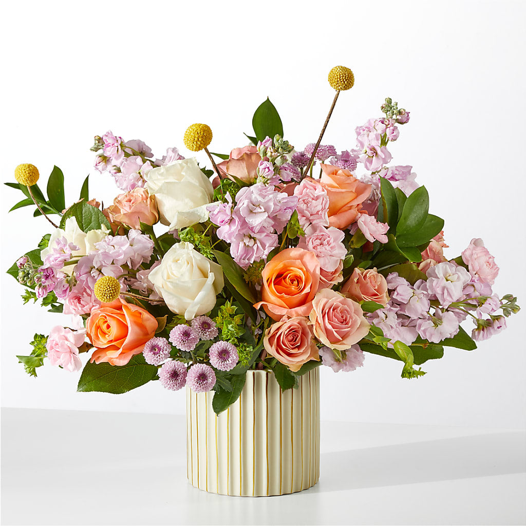 French Market Bouquet with Ivory Vase – Still Blooming, Santa Fe TX