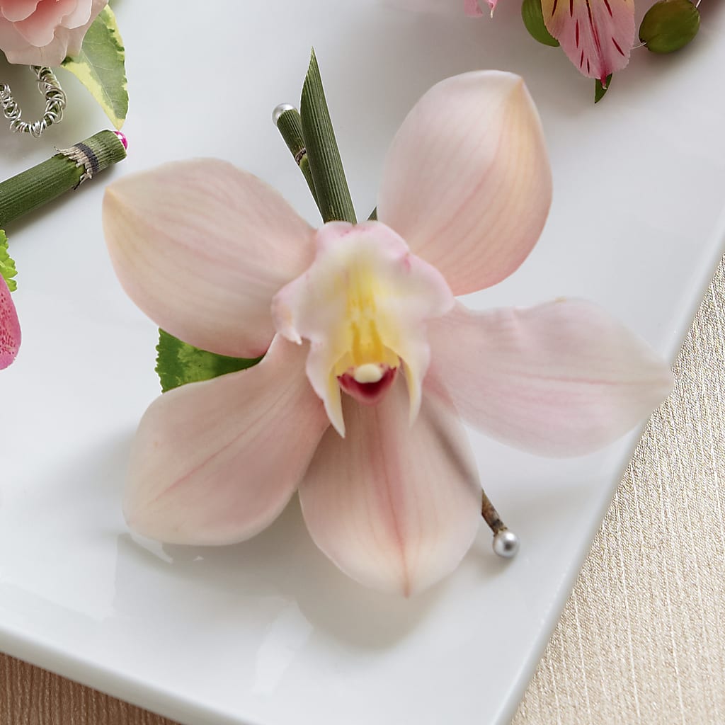 Pink Cymbidium Boutonniere – Still Blooming, Santa Fe TX