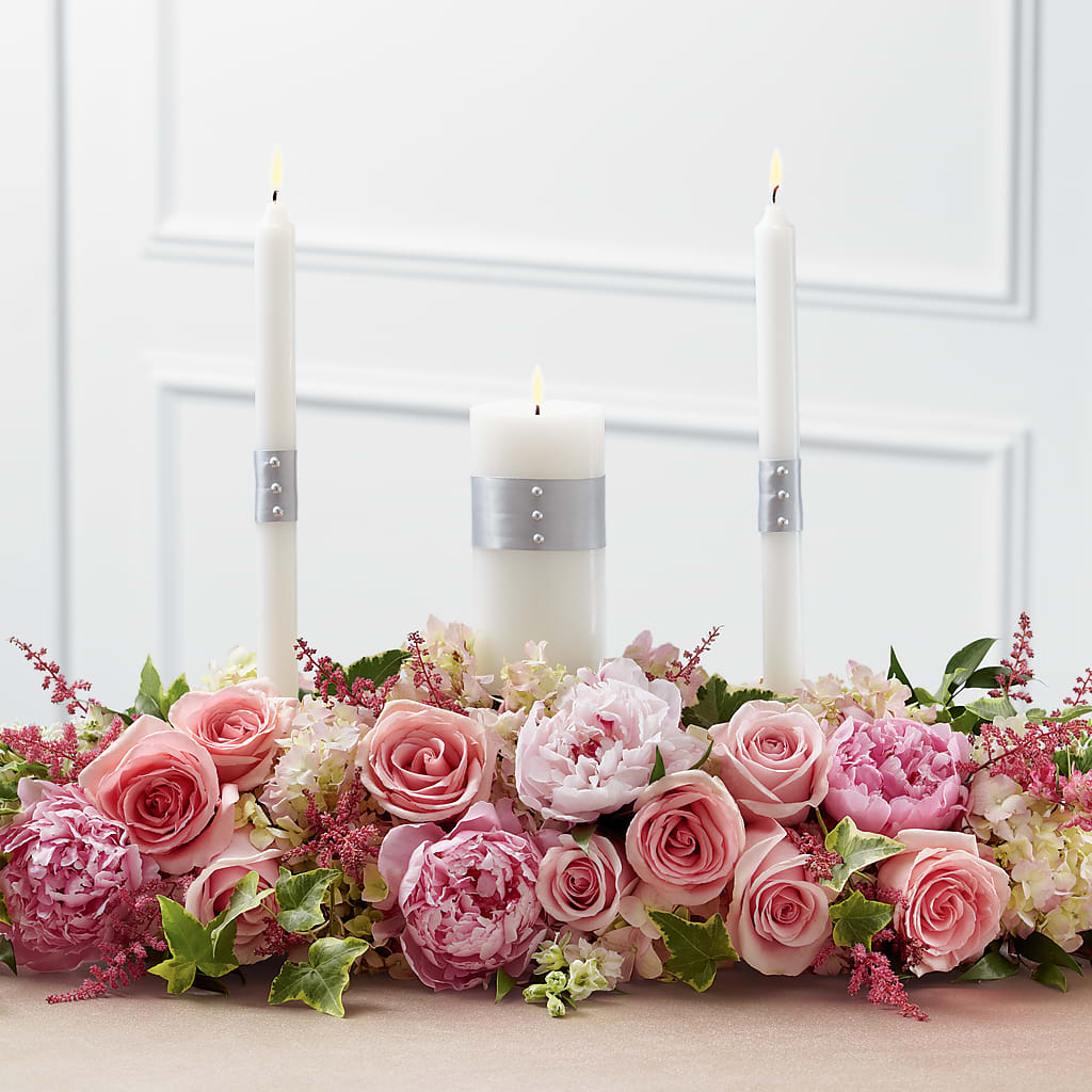 Worldwide Romance Unity Candle Arrangement – Still Blooming, Santa Fe TX