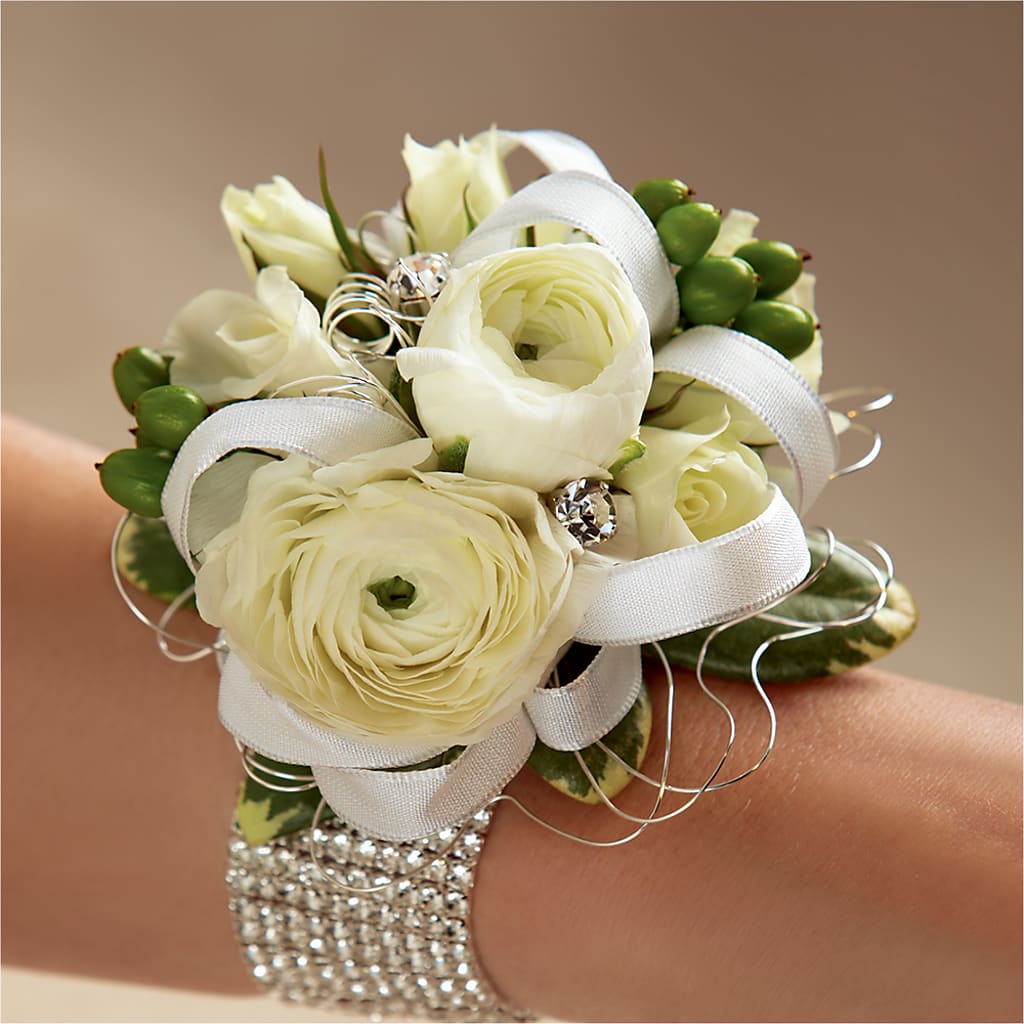 White Wedding Corsage – Still Blooming, Santa Fe TX