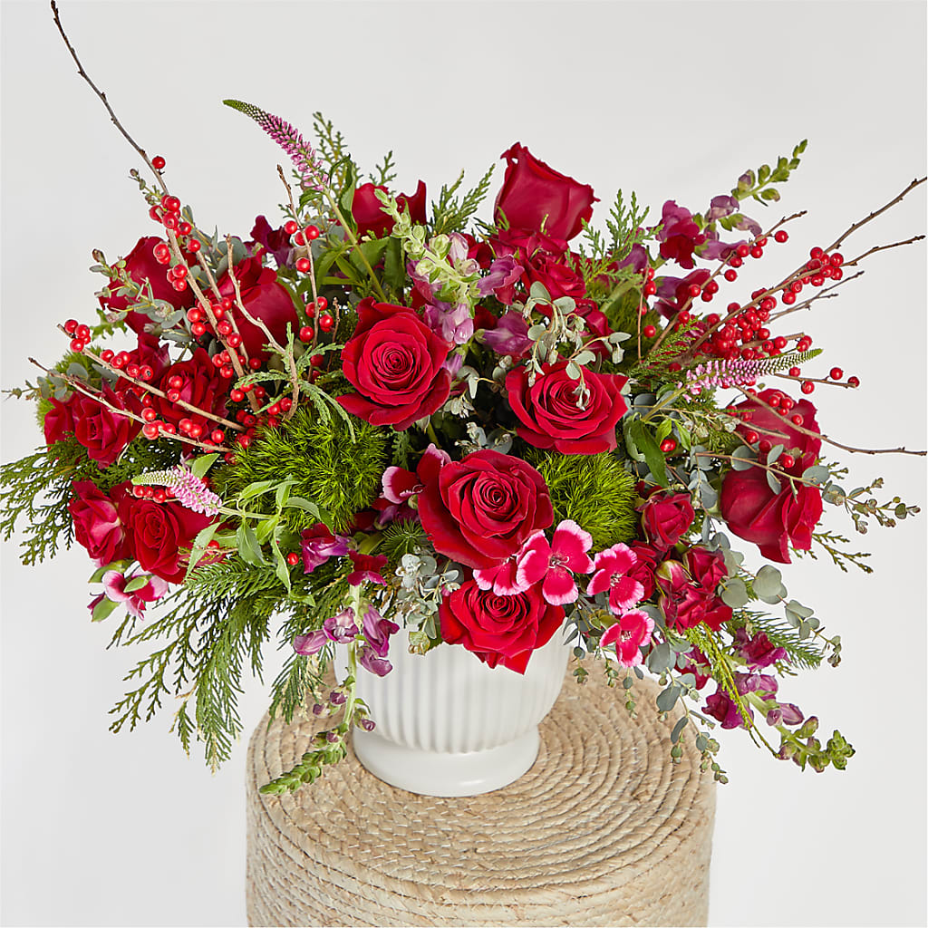 Big Red Bow Bouquet –  Still Blooming, Santa Fe TX