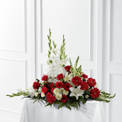 Crimson & White Arrangement –  Still Blooming, Santa Fe TX