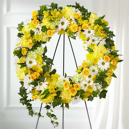 Golden Remembrance Wreath –  Still Blooming, Santa Fe TX