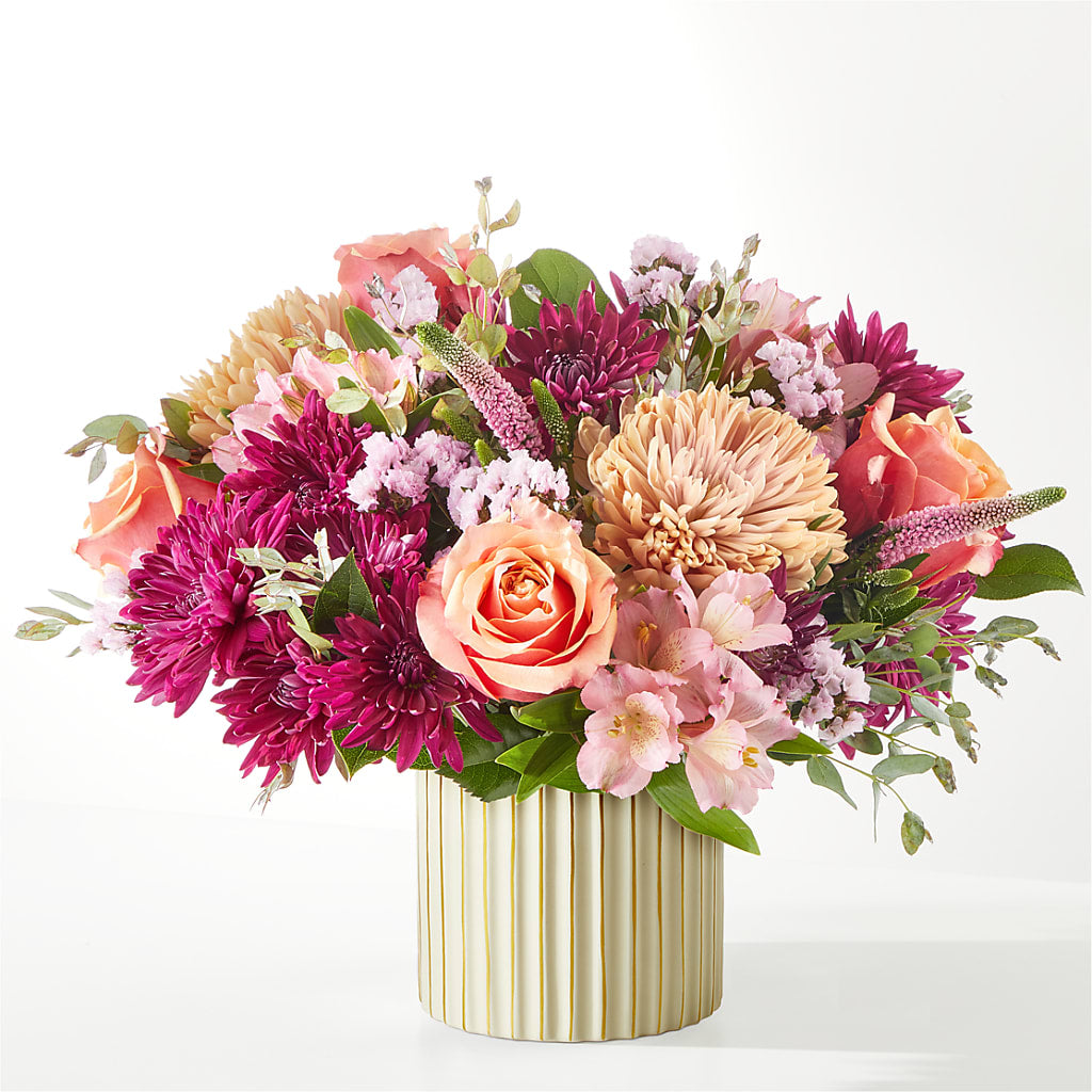Berry Cobbler Bouquet with Ivory Vase –  Still Blooming, Santa Fe TX