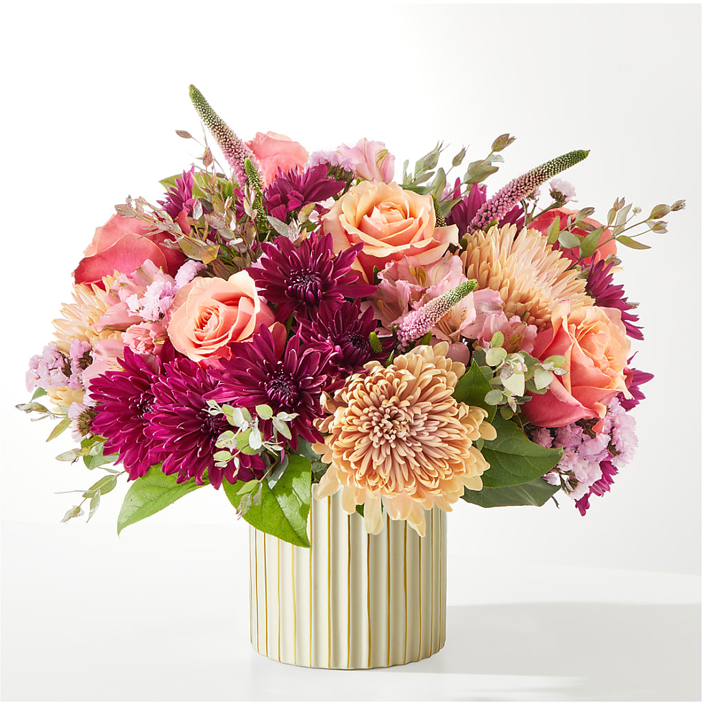 Berry Cobbler Bouquet with Ivory Vase –  Still Blooming, Santa Fe TX