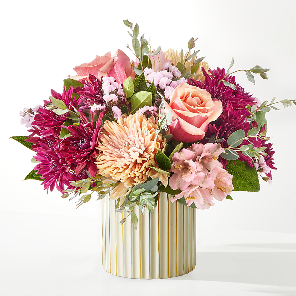 Berry Cobbler Bouquet with Ivory Vase –  Still Blooming, Santa Fe TX