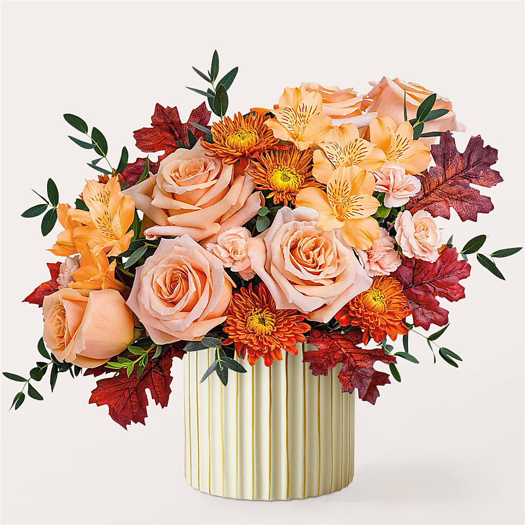 Spiced Latte Bouquet with Ivory Vase –  Still Blooming, Santa Fe TX