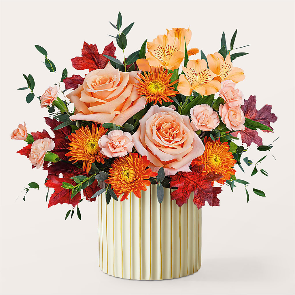 Spiced Latte Bouquet with Ivory Vase –  Still Blooming, Santa Fe TX