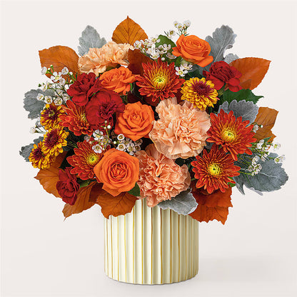 Merlot Bouquet with Ivory Vase –  Still Blooming, Santa Fe TX