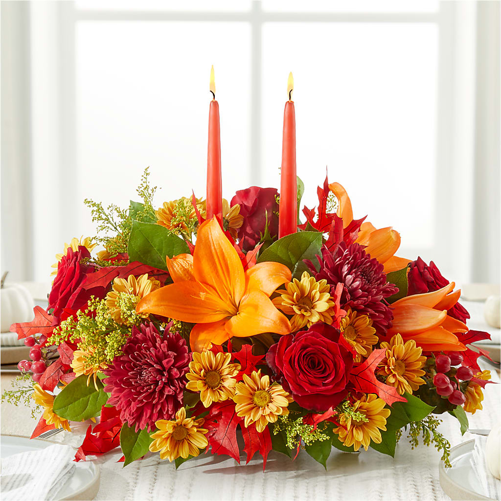 Autumn's Embrace Centerpiece –  Still Blooming, Santa Fe TX