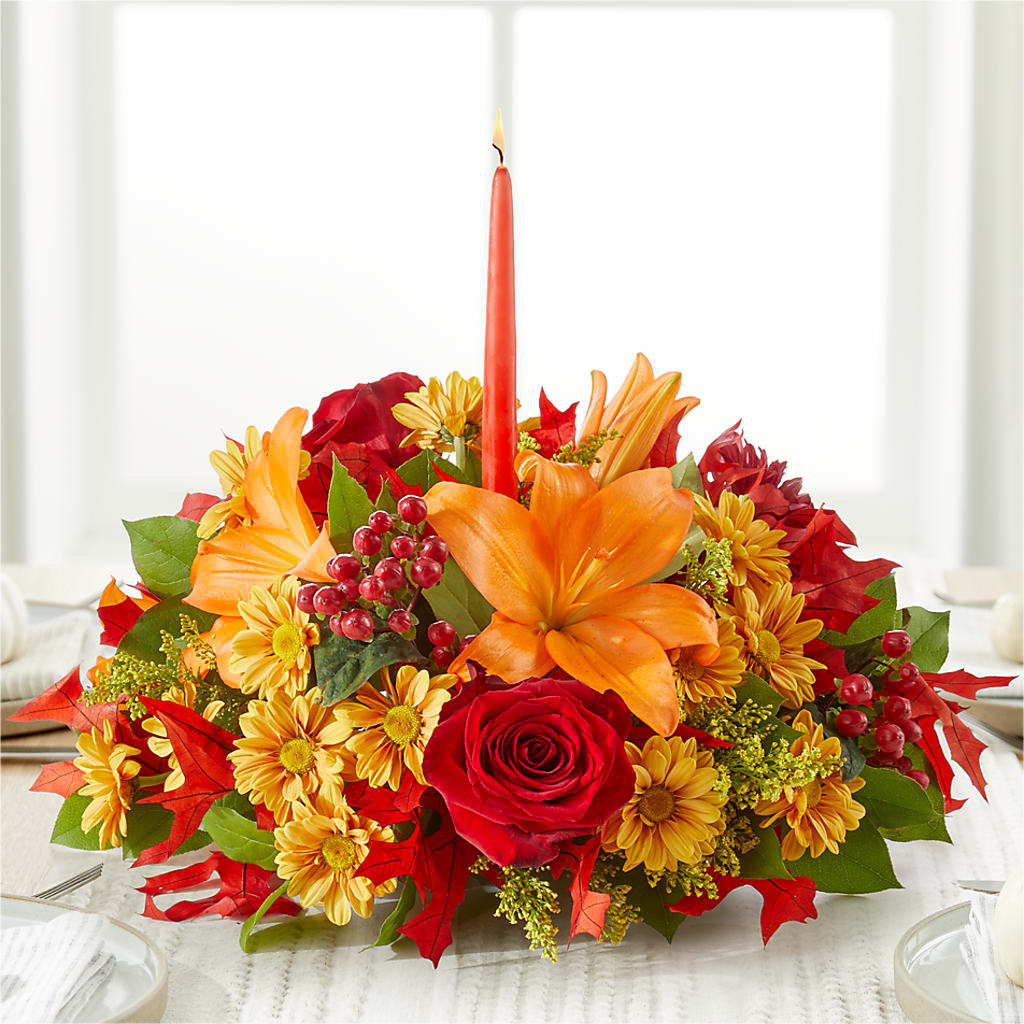 Autumn's Embrace Centerpiece –  Still Blooming, Santa Fe TX