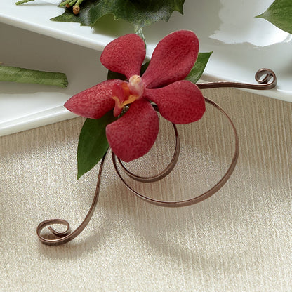 Red Mokara Boutonniere –  Still Blooming, Santa Fe TX