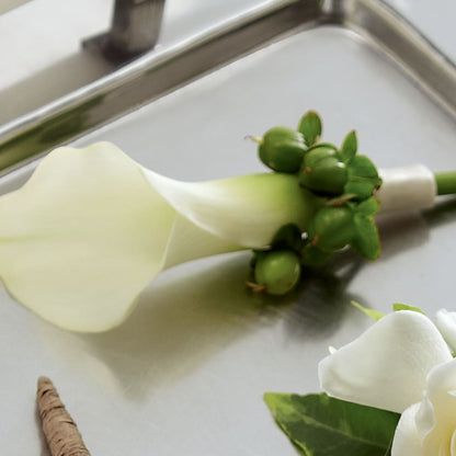 White Calla Boutonniere –  Still Blooming, Santa Fe TX